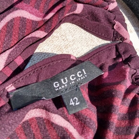 Gucci Equestrian Horse Bit Print Silk Blouse - Picture 10 of 16